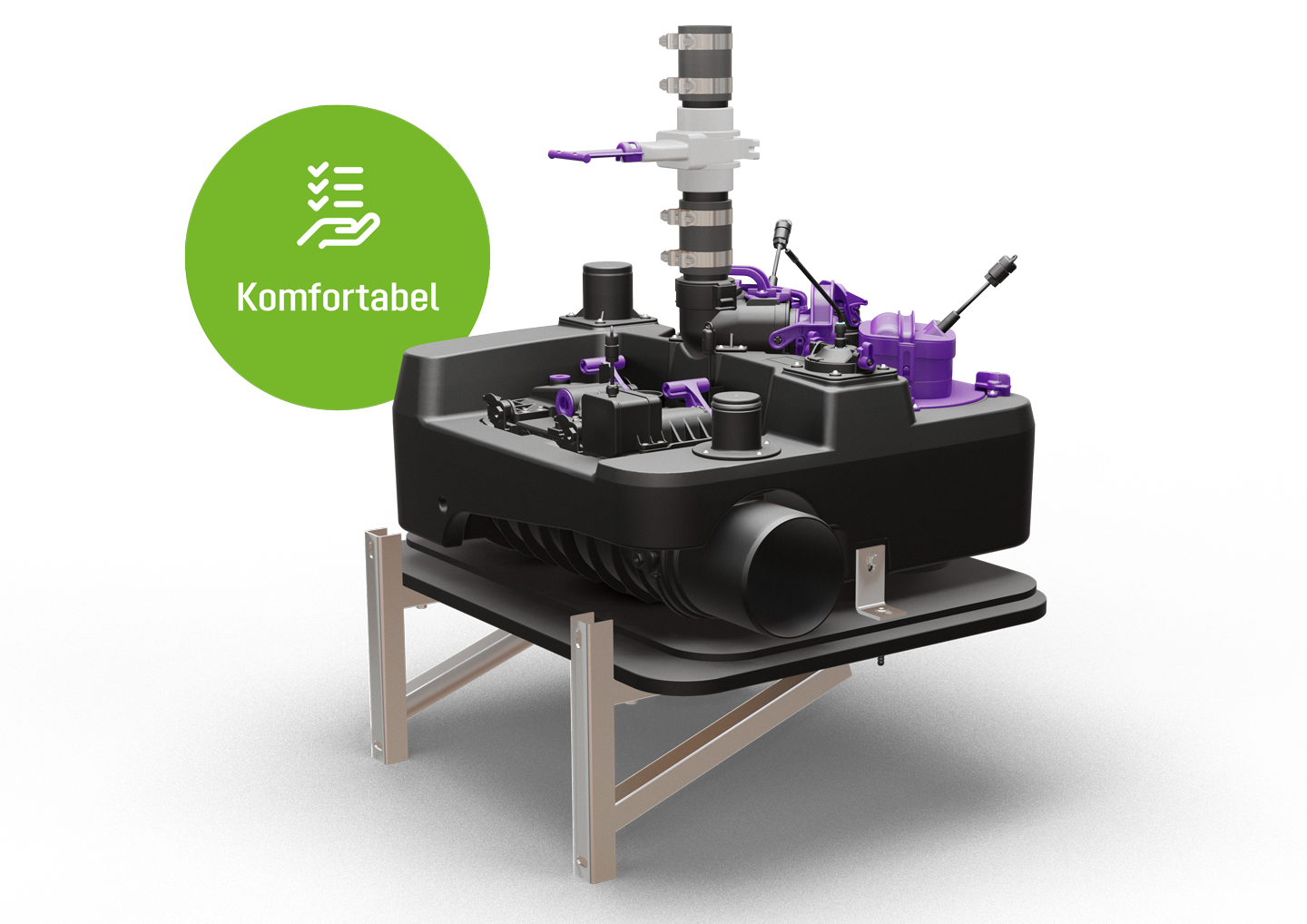 Hybridhebeanlage auf Wandkonsole. Hybridhebeanlage auf Wandkonsole.